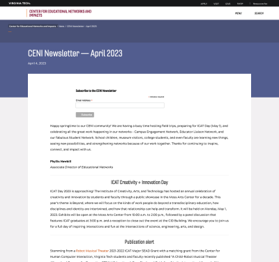 CENI Newsletter — April 2023