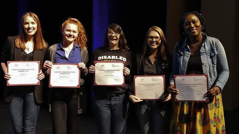 Pictured left to right: Emily Ellis, Holly Funkhouser, Emily Burns, Kayla Alward, and Zuleka Woods.