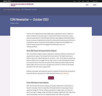 CENI Newsletter — October 2022